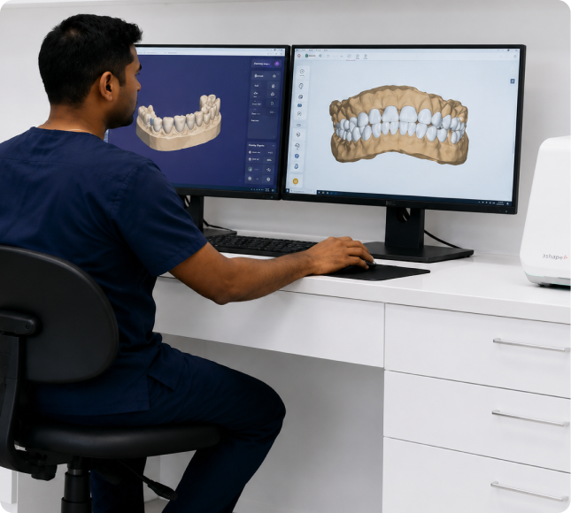 Technician at CAD/CAM workstation