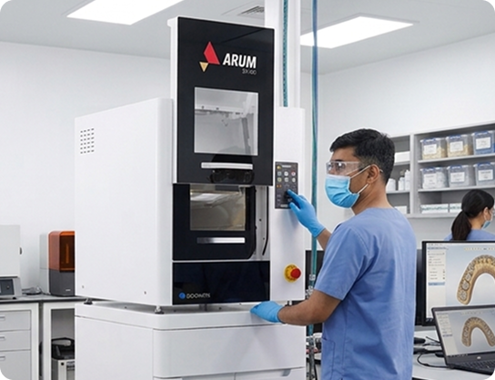 Arum CAD/CAM machine in the laboratory